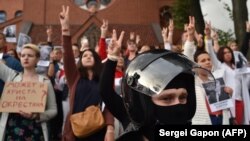 Акция протеста в Минске 27 августа 2020 года. Фото: AFP